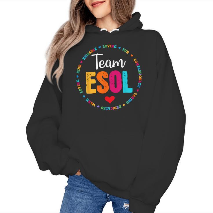 Back To School Teachers Crew Students Team ESOL Teacher Women's Hoodie