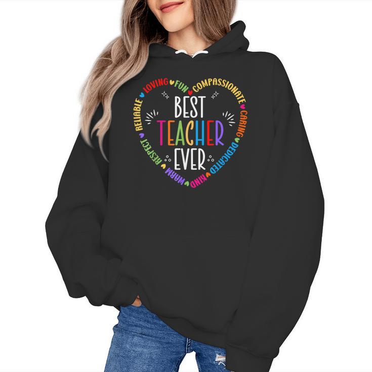 Best Teacher Ever Teacher Motivational Appreciation Women's Hoodie
