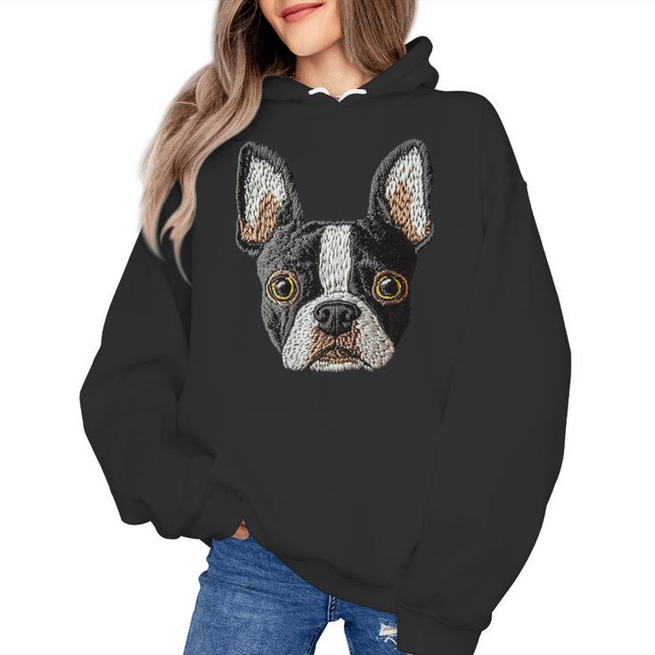 Boston Terrier Cute Puppy Face Dog Lover Pet Owner Women's Hoodie