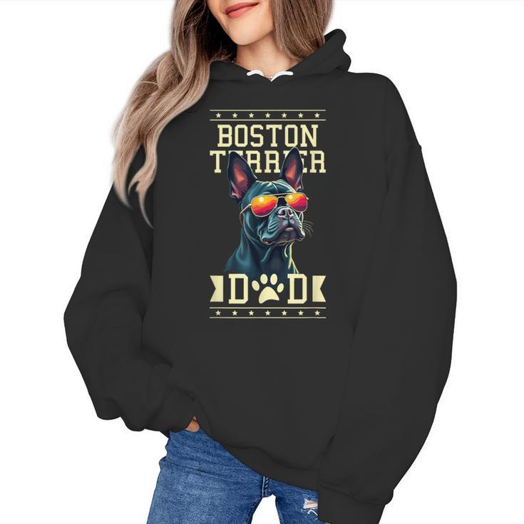 Boston Terrier Dad Boston Bull Bostie Dog Women's Hoodie
