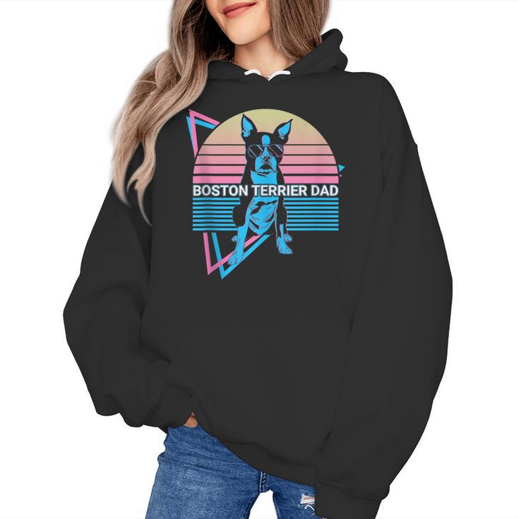 Boston Terrier Dad Retro Women's Hoodie