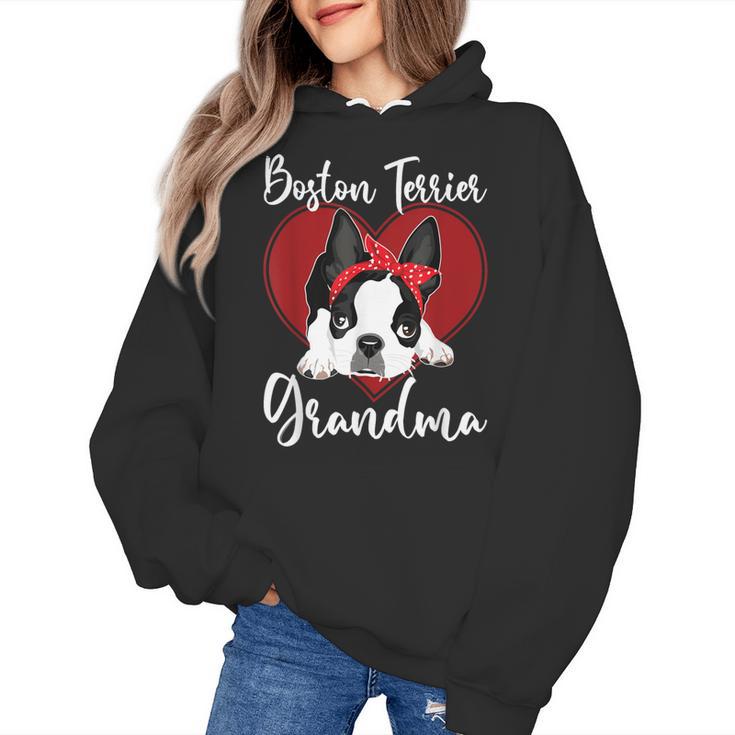 Boston Terrier Grandma Dog Owner Boston Terrier For Men Women Women's Hoodie