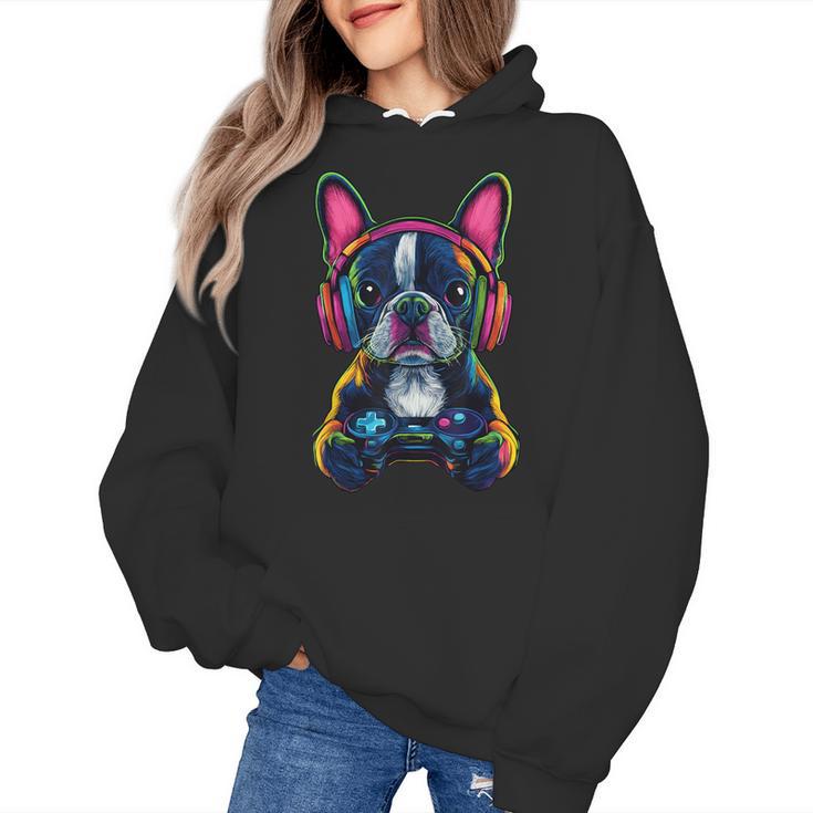 Boston Terrier Lovers Gaming Headphones Boston Terrier Women's Hoodie