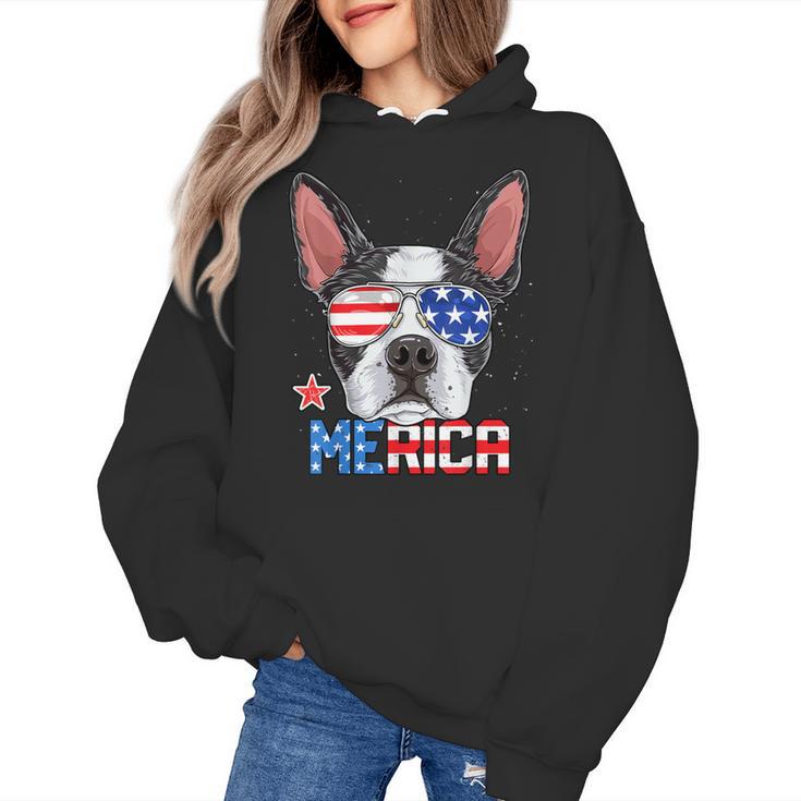 Boston Terrier Merica 4th Of July T Shirt Men Boys Dog Puppy Women's Hoodie