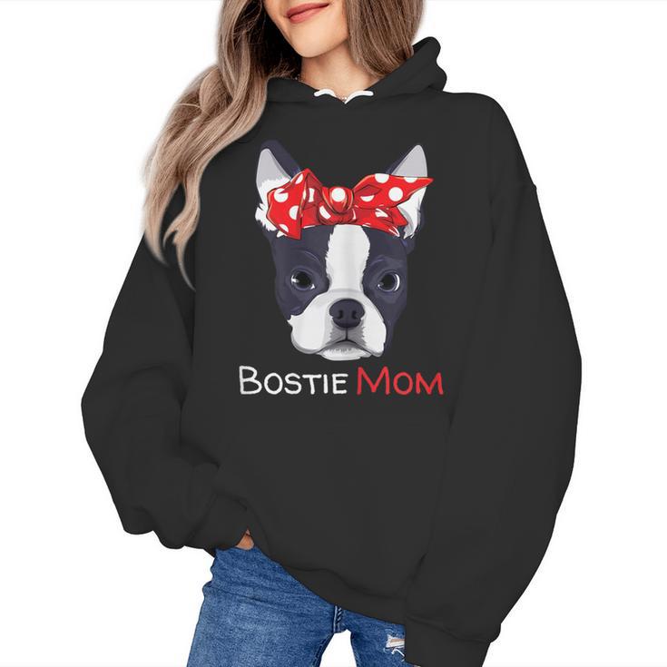 Boston Terrier Mom Bostie Women Girls Women's Hoodie