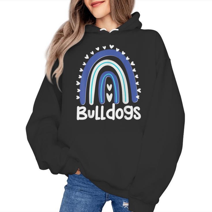 Bulldogs School Mascot Rainbow Teacher Lover Women's Hoodie