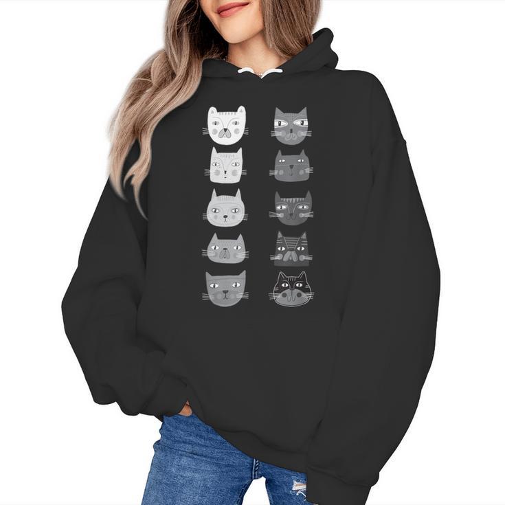 Cat Themed Artist Value Scale Educational Art Teacher Women's Hoodie