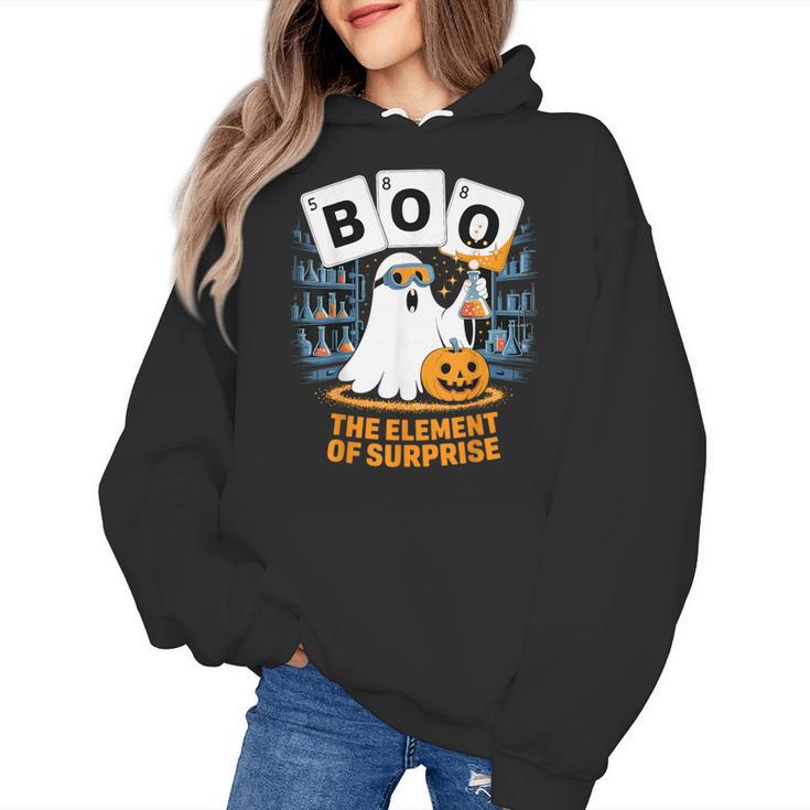 Chemistry Boo Ghost Element Of Surprise Science Teacher Tee Women's Hoodie