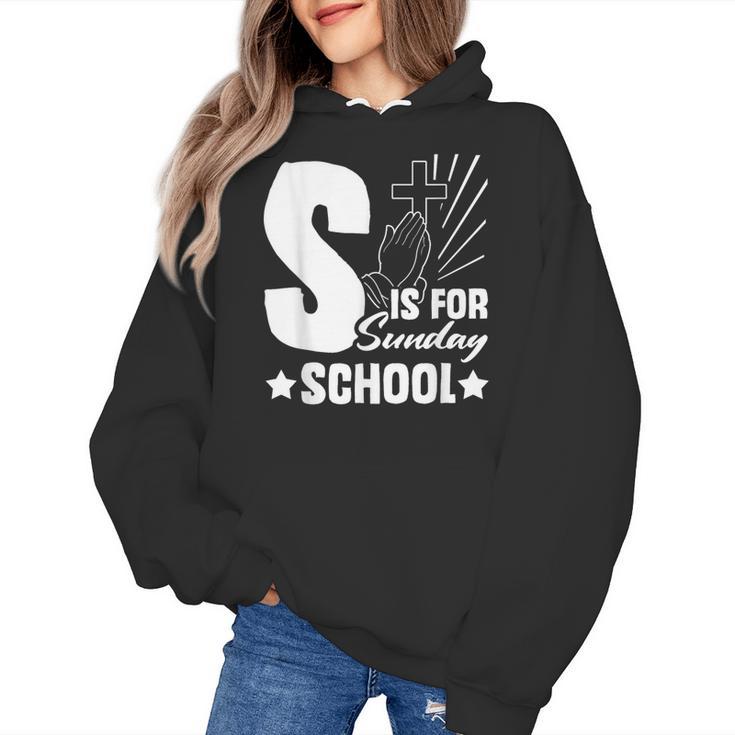 Christian Teacher S Is For Sunday School Essentials Women's Hoodie
