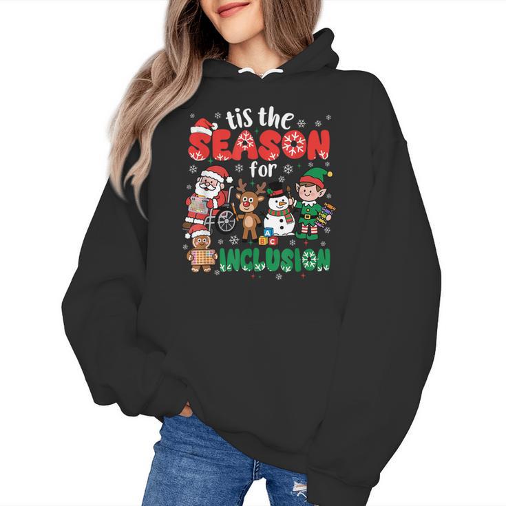 Christmas Sped Teacher Tis The Season For Inclusion Women Women's Hoodie