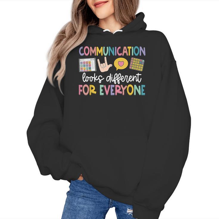Communication Looks Different Tee Shirt Kids -Adults Teacher Animal Print Small Short Sleeve Classic Fit Crew Neck Polyester 100 Women's Hoodie