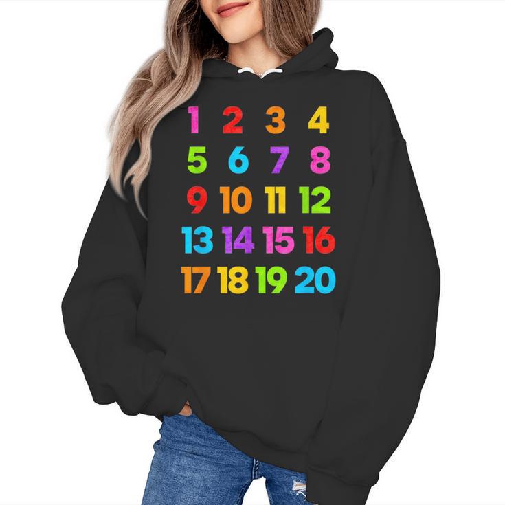 Counting 1-10 Learn To Count Number School Kids Teacher Women's Hoodie