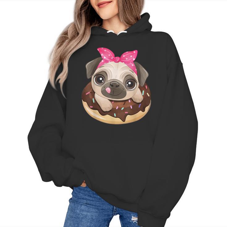 Cute Pug Shirt Donut Girls Dog Women's Hoodie