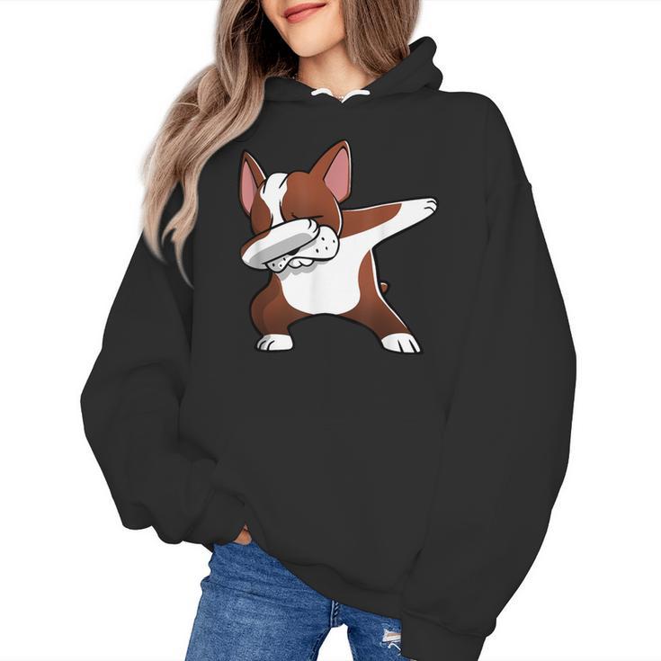 Dabbing Red Boston Terrier Dab Dance Dog Men Women Kids Women's Hoodie