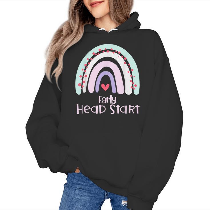 Early Headstart Cute Retro Rainbow Teachers Women's Hoodie