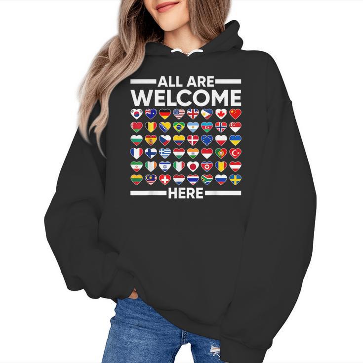 ESL Teacher All Are Welcome Here For Worlds Virtual Teachers Women's Hoodie