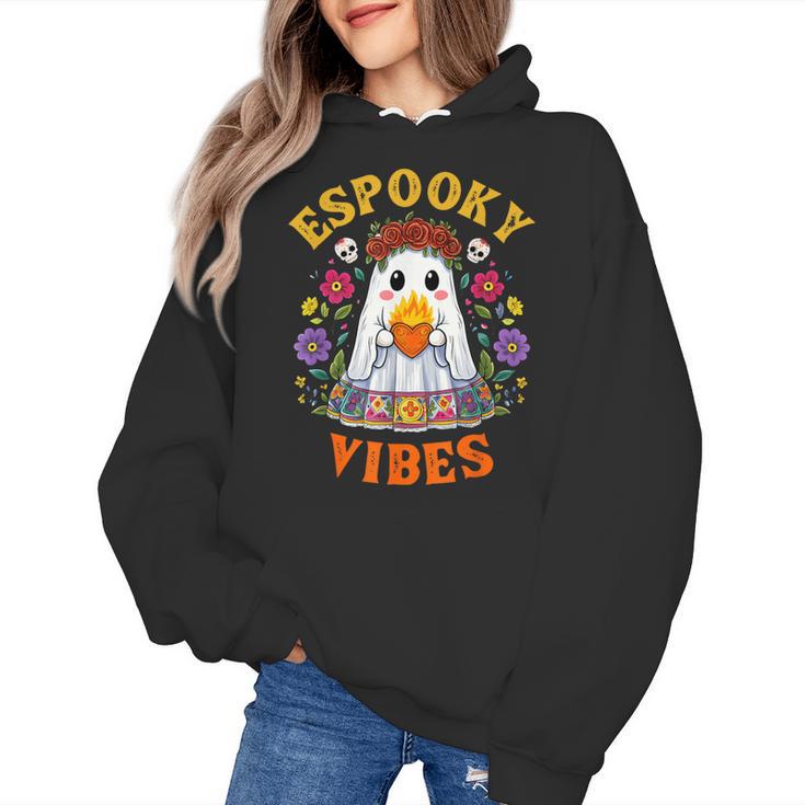 Espooky Vibes Spanish Mexican Halloween Ghost Teachers Women's Hoodie, trending gift