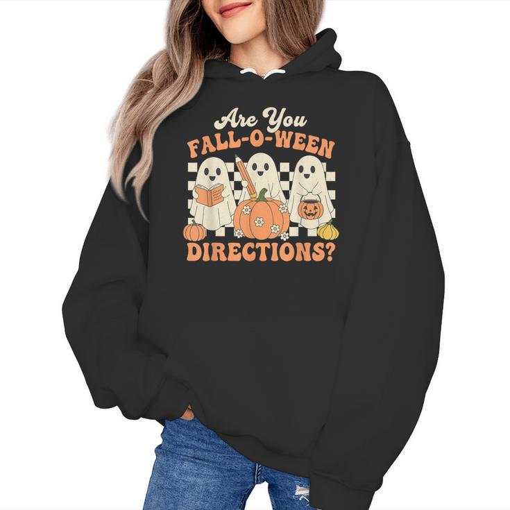 Are You Fall O Ween Directions Halloween Teacher Women's Hoodie