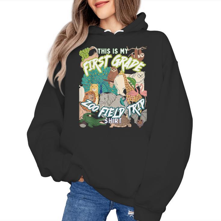 First Grade Zoo Field Trip Matching Student Teacher Class Women's Hoodie