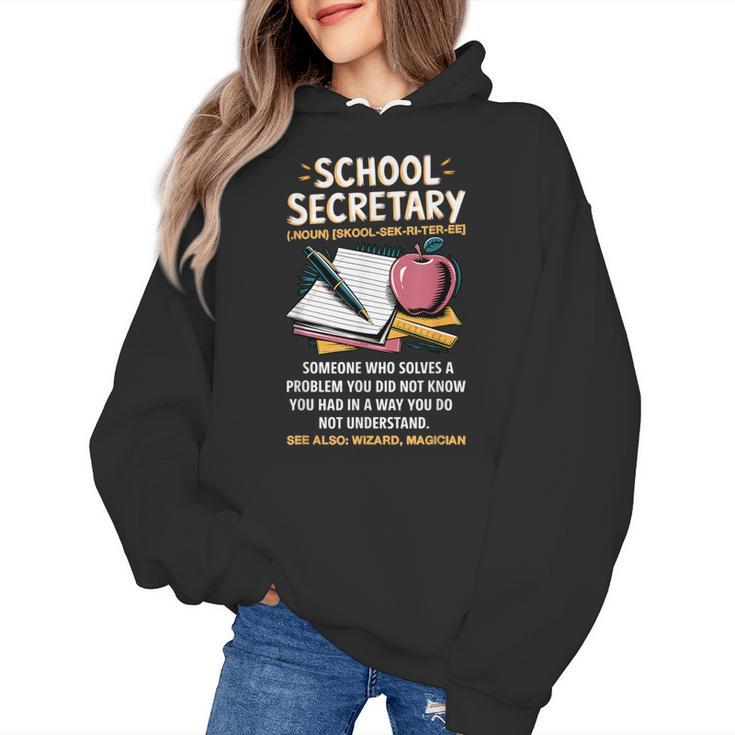Front Office Teacher Admin Meaning School Secretary Women's Hoodie