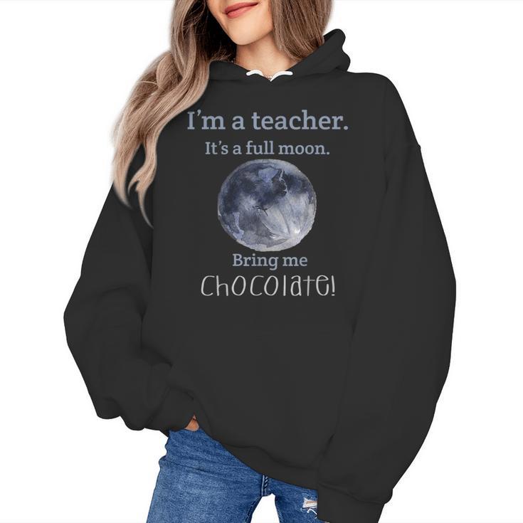 Full Moon Teacher Humor For Men Women Girls Kids Women's Hoodie