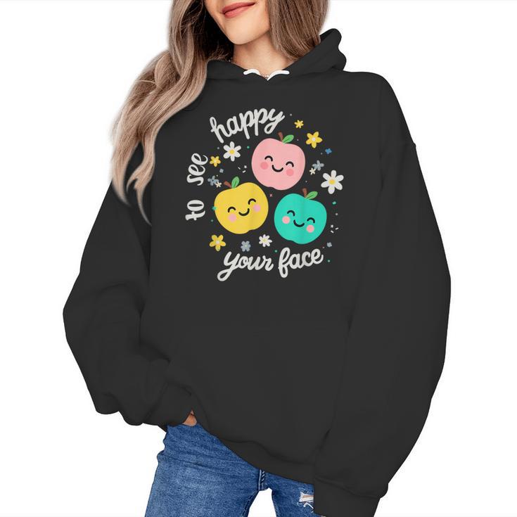 Groovy Happy To See Your Face Teacher School Appreciation Women's Hoodie