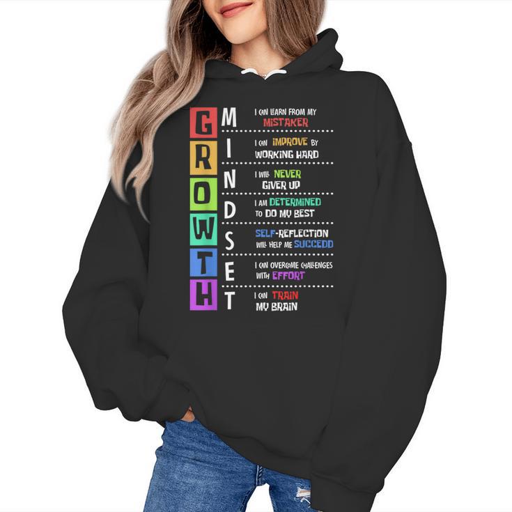 Growth Mindset Positive Motivational Classroom Teacher Learn Women's Hoodie