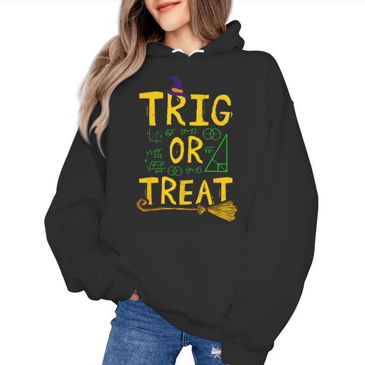 Halloween Math Teacher Trig Or Treat Student School College Women's Hoodie