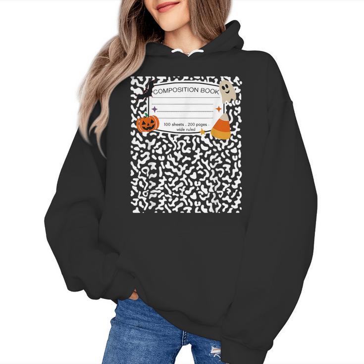 Halloween Teacher Composition Book Notebook Matching Group Women's Hoodie