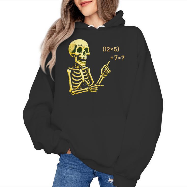 Halloween Teacher Six Seven 6 7 Skeleton Spooky Costume Women's Hoodie