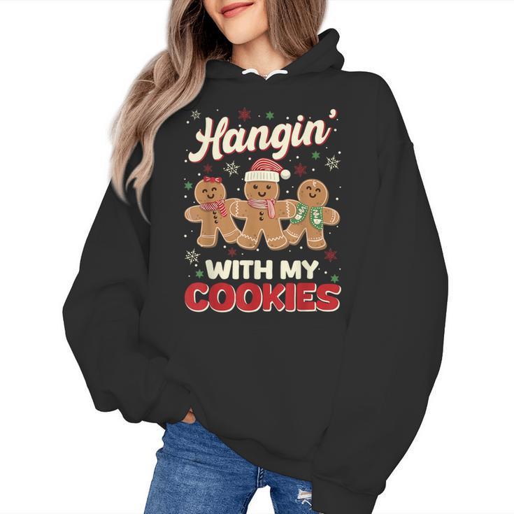Hangin With My Cookies Gingerbread Man Xmas Teacher Women's Hoodie