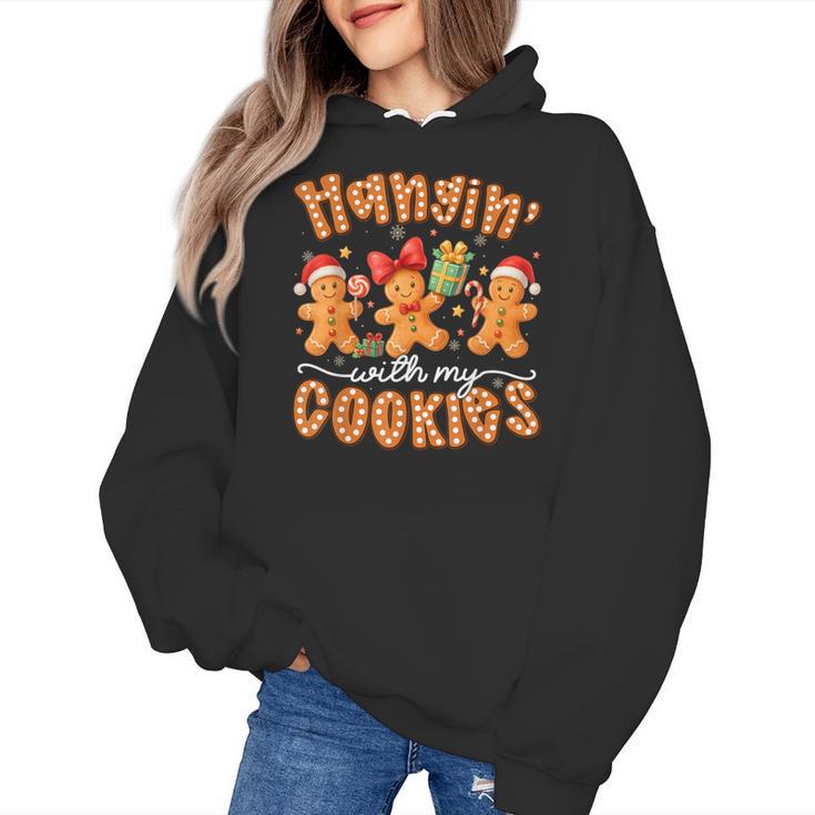 Hangin With My Cookies Gingerbread Men Women Xmas Teacher Women's Hoodie