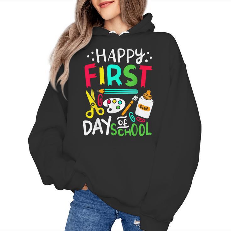 Happy First Day Of School Teacher Back To School Student Women's Hoodie