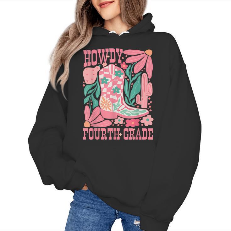 Howdy Fourth Grade Western 4th Grade Teacher Cowboy Cowgirl Women's Hoodie