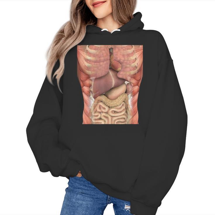 Human Muscles Organs Scary Anatomy Teacher Halloween Costume Women's Hoodie