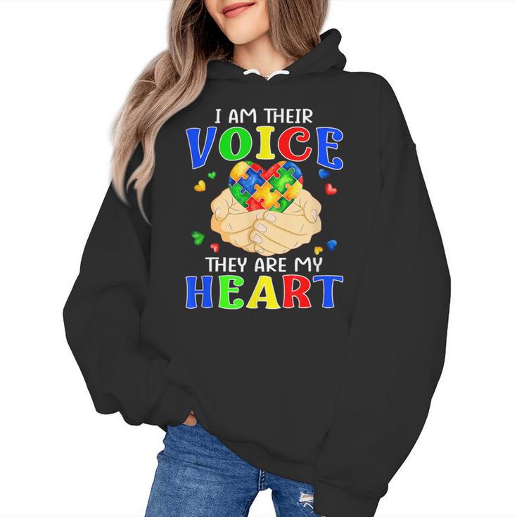 I Am Their Voice They Are My Heart Autism Awareness Teacher Women's Hoodie, trending gift I Am Their Voice They Are My Heart Autism Awareness Teacher Women's Hoodie, trending gift