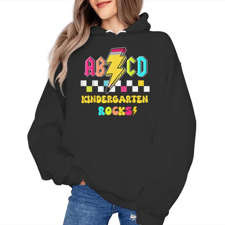 Kindergarten ABCD Rocks Teacher Student Back To School Women's Hoodie