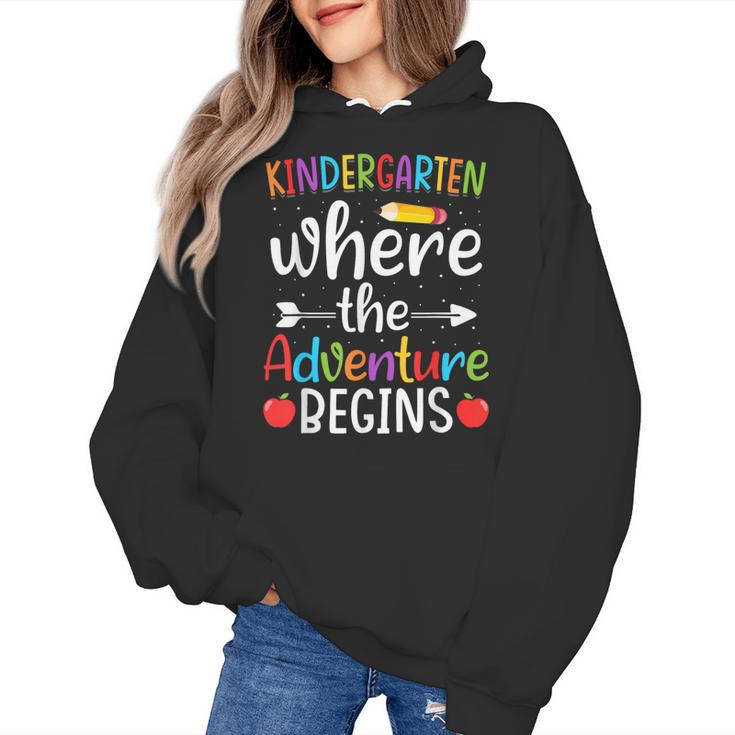 Kindergarten Where The Adventure Begins Shirt Children's Teacher Women's Hoodie