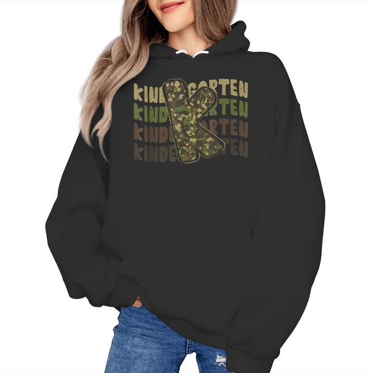 Kindergarten Camo Camouflage Boy Teacher Back To School Women's Hoodie