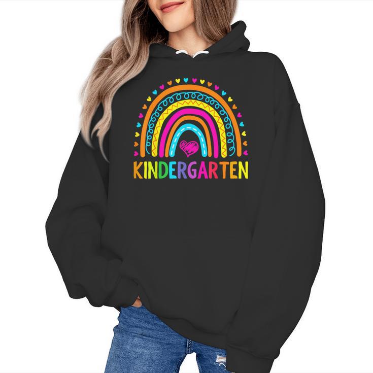 Kindergarten Rainbow Girls Boys Teacher First Day Of School Women's Hoodie