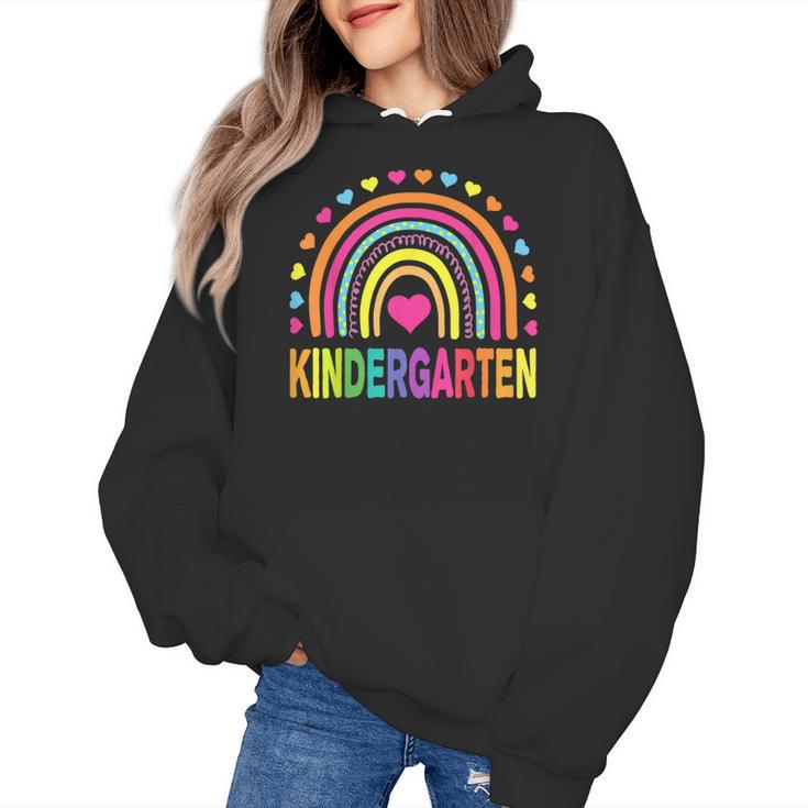 Kindergarten Rainbow Girls Boys Teacher Team Kinder Squad Women's Hoodie
