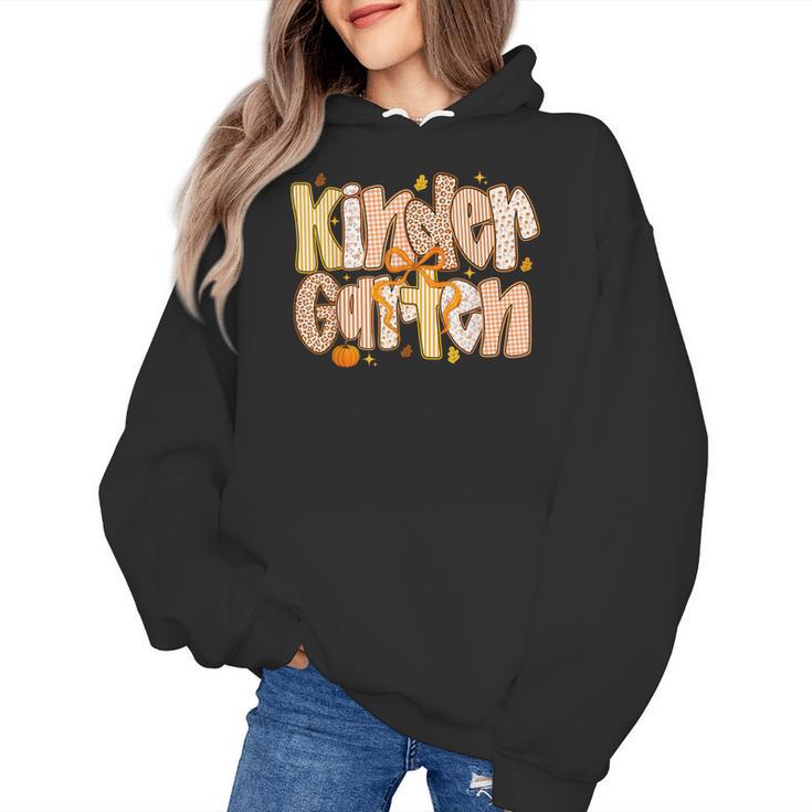 Kindergarten Teacher Fall Pumpkin Autumn Cute Women's Hoodie