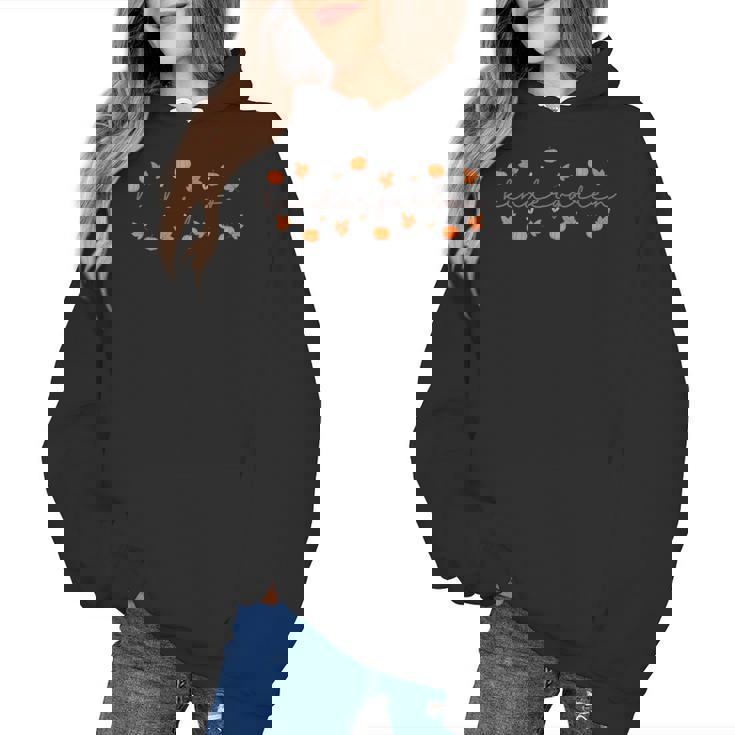 Kindergarten Teacher Pumpkin Autumn Leaves Kinder Team Fall Women&#x27;s Hoodie