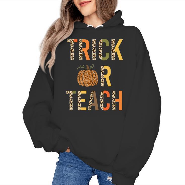 Leopard Trick Or Teach Halloween Teacher Costume Women Women's Hoodie
