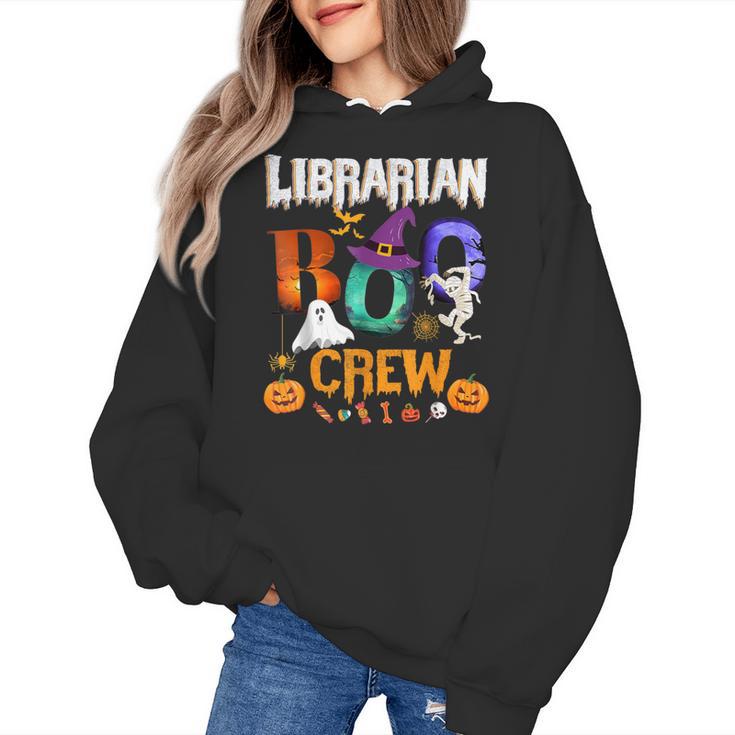 Librarian Boo Crew Teacher Student Halloween Costume Women's Hoodie
