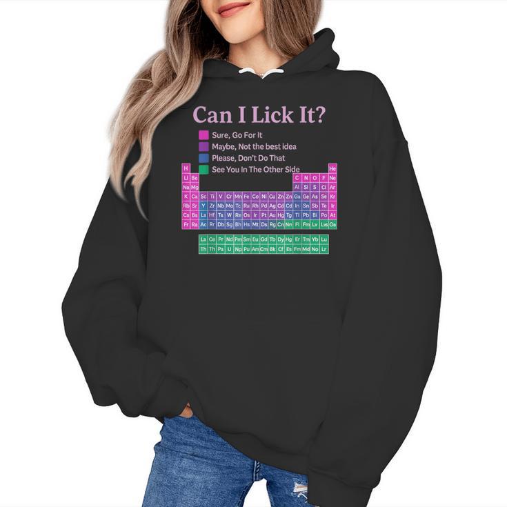 Can I Lick It Periodic Table Teacher Student Kids Women's Hoodie
