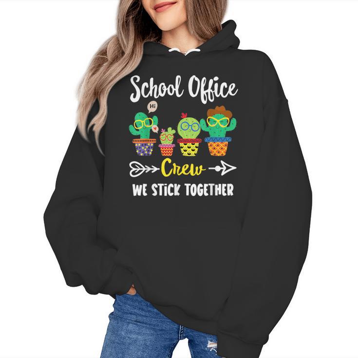 Matching Teacher Back To School School Office Crew Cactus Team School Office Squad Women's Hoodie