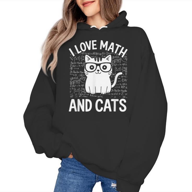 Math And Cats Apparel For Teachers Students Cat Lovers Women's Hoodie