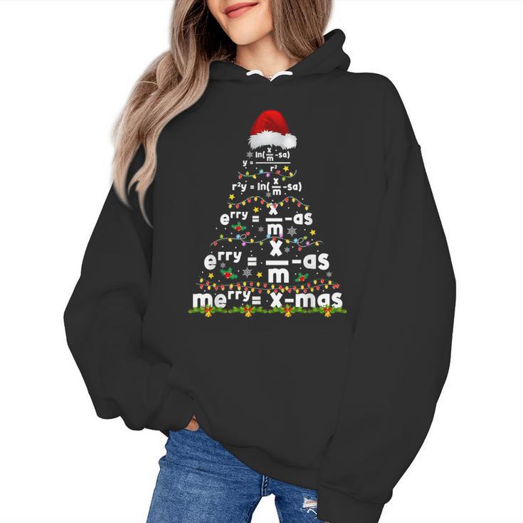 Math Equation Merry Xmas Season Teacher Christmas Tree Women's Hoodie