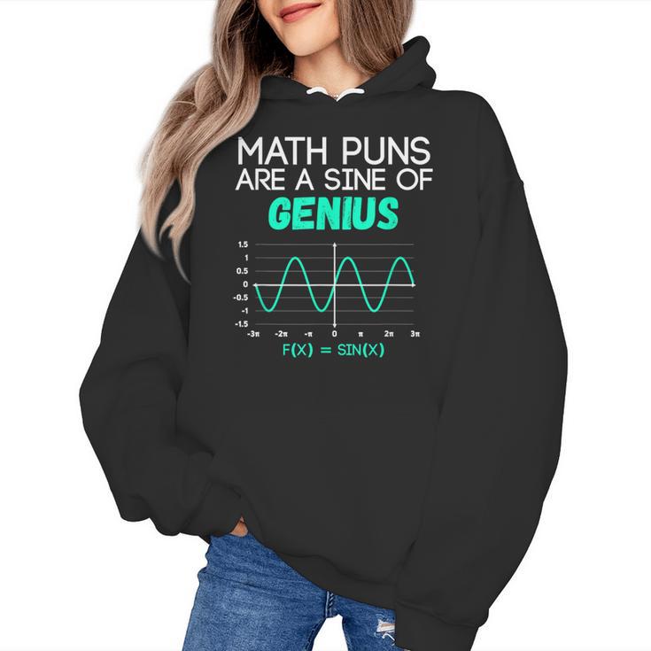 Math Puns Are a Sine Of Genius Math Teacher T-Shirt Women's Hoodie